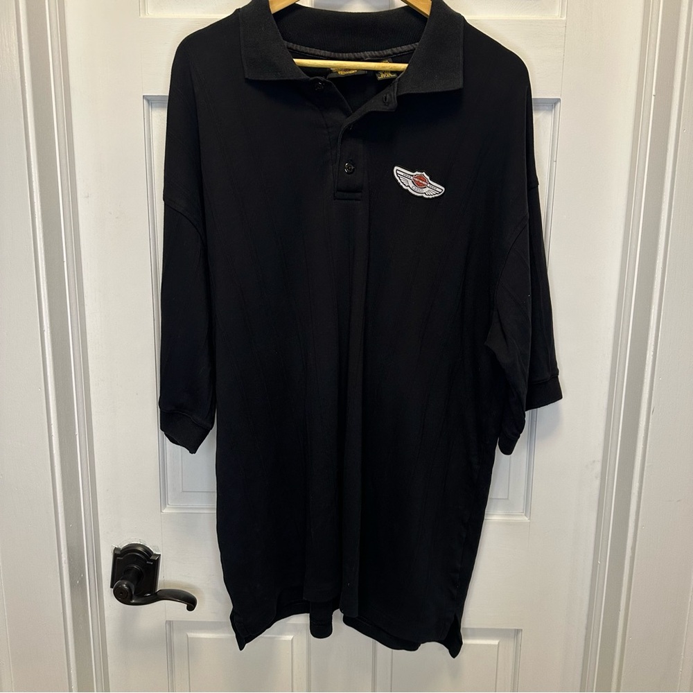 Vintage Harley-Davidson Black Polo with Embroidered 100th‎ Anniversary Logo